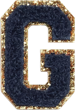 Glitzer-Buchstaben Aufnäher  – schwarz