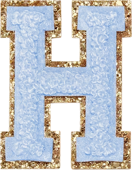 Glitzer-Buchstaben Aufnäher  – hellblau