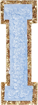 Glitzer-Buchstaben Aufnäher  – hellblau