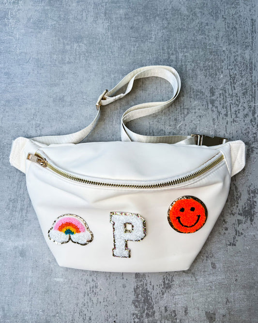 Crossbody Bag beige-weiss – personalisierbar