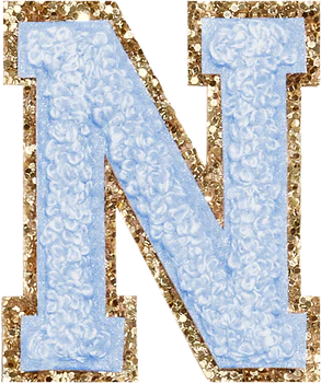 Glitzer-Buchstaben Aufnäher  – hellblau