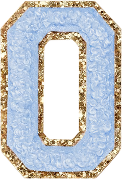 Glitzer-Buchstaben Aufnäher  – hellblau