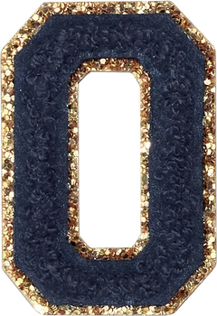 Glitzer-Buchstaben Aufnäher  – schwarz