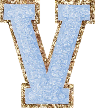 Glitzer-Buchstaben Aufnäher  – hellblau