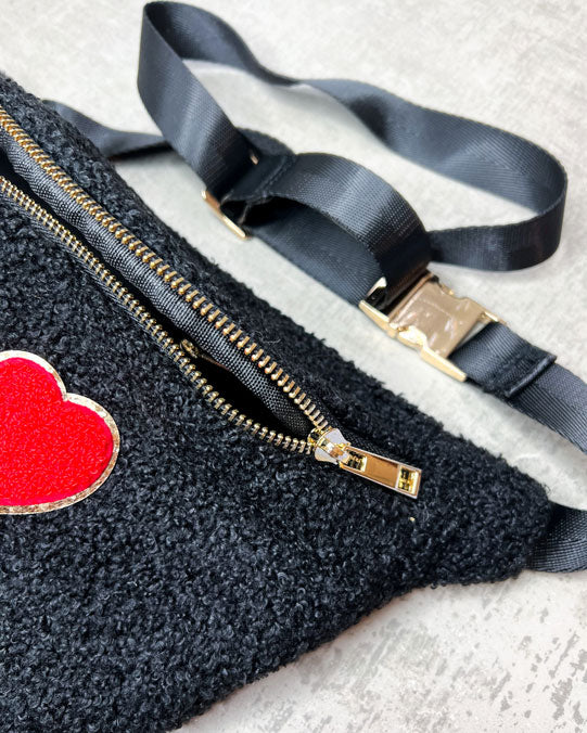 "Teddy" Crossbody Bag schwarz – personalisierbar