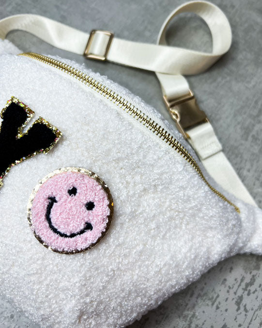 "Teddy" Crossbody Bag weiss – personalisierbar