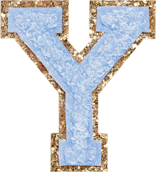 Glitzer-Buchstaben Aufnäher  – hellblau