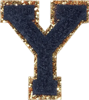 Glitzer-Buchstaben Aufnäher  – schwarz