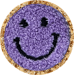 Glitzer Smileys und Regenbogen Aufnäher