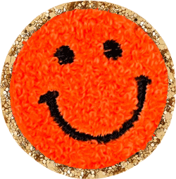 Glitzer Smileys und Regenbogen Aufnäher
