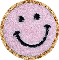 Glitzer Smileys und Regenbogen Aufnäher