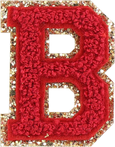 Glitzer-Buchstaben Aufnäher  – rot