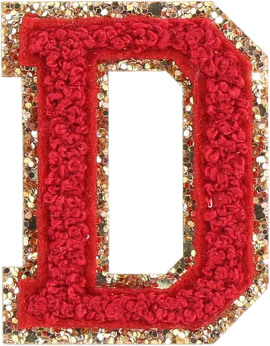 Glitzer-Buchstaben Aufnäher  – rot