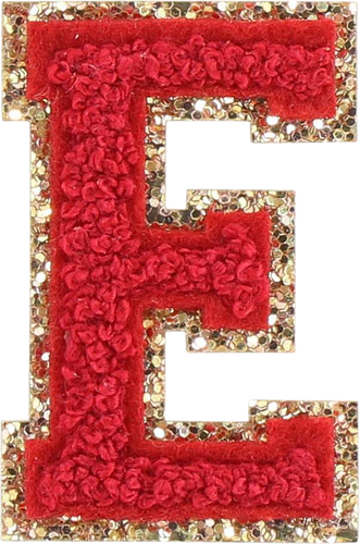 Glitzer-Buchstaben Aufnäher  – rot