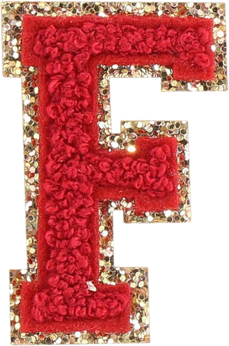 Glitzer-Buchstaben Aufnäher  – rot