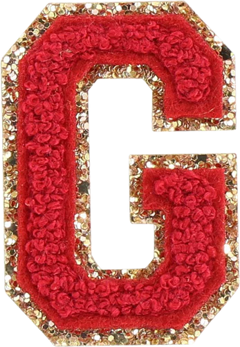 Glitzer-Buchstaben Aufnäher  – rot