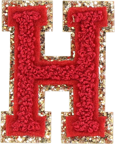Glitzer-Buchstaben Aufnäher  – rot