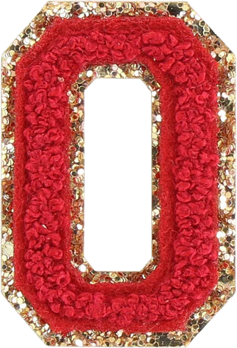 Glitzer-Buchstaben Aufnäher  – rot