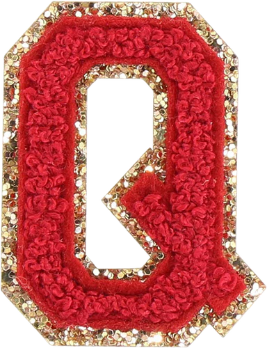 Glitzer-Buchstaben Aufnäher  – rot