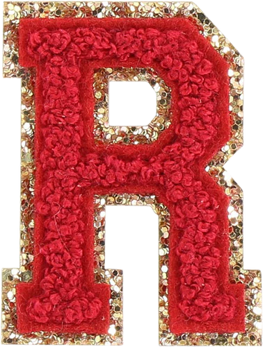 Glitzer-Buchstaben Aufnäher  – rot
