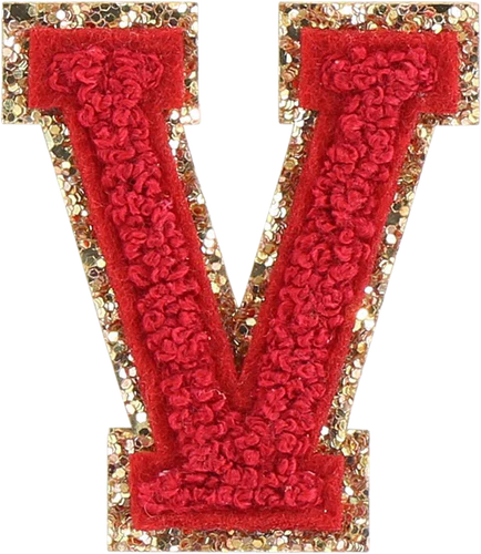 Glitzer-Buchstaben Aufnäher  – rot