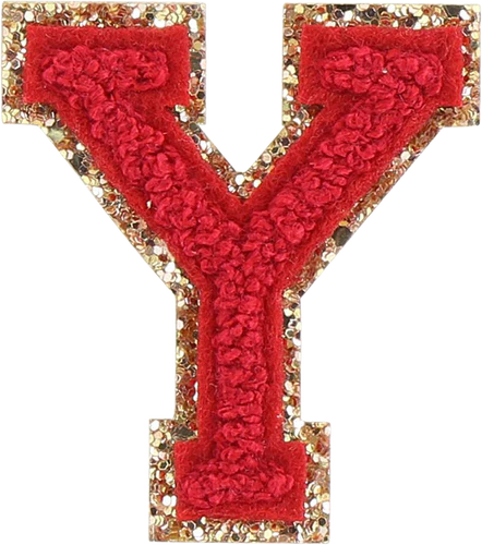 Glitzer-Buchstaben Aufnäher  – rot