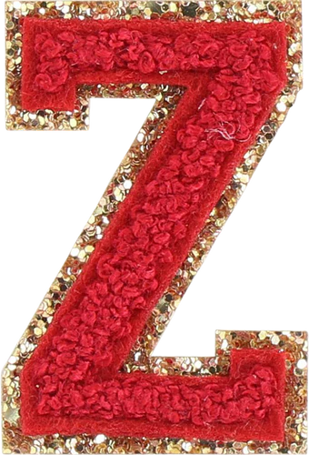 Glitzer-Buchstaben Aufnäher  – rot