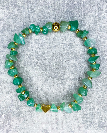 Heilstein-Armband "Aventurin & Herz"