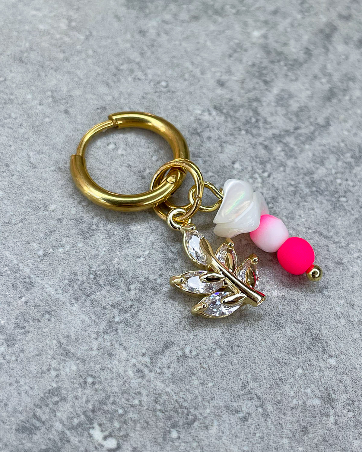 Ohrring 10mm "Pink Shell" - 1 Stück