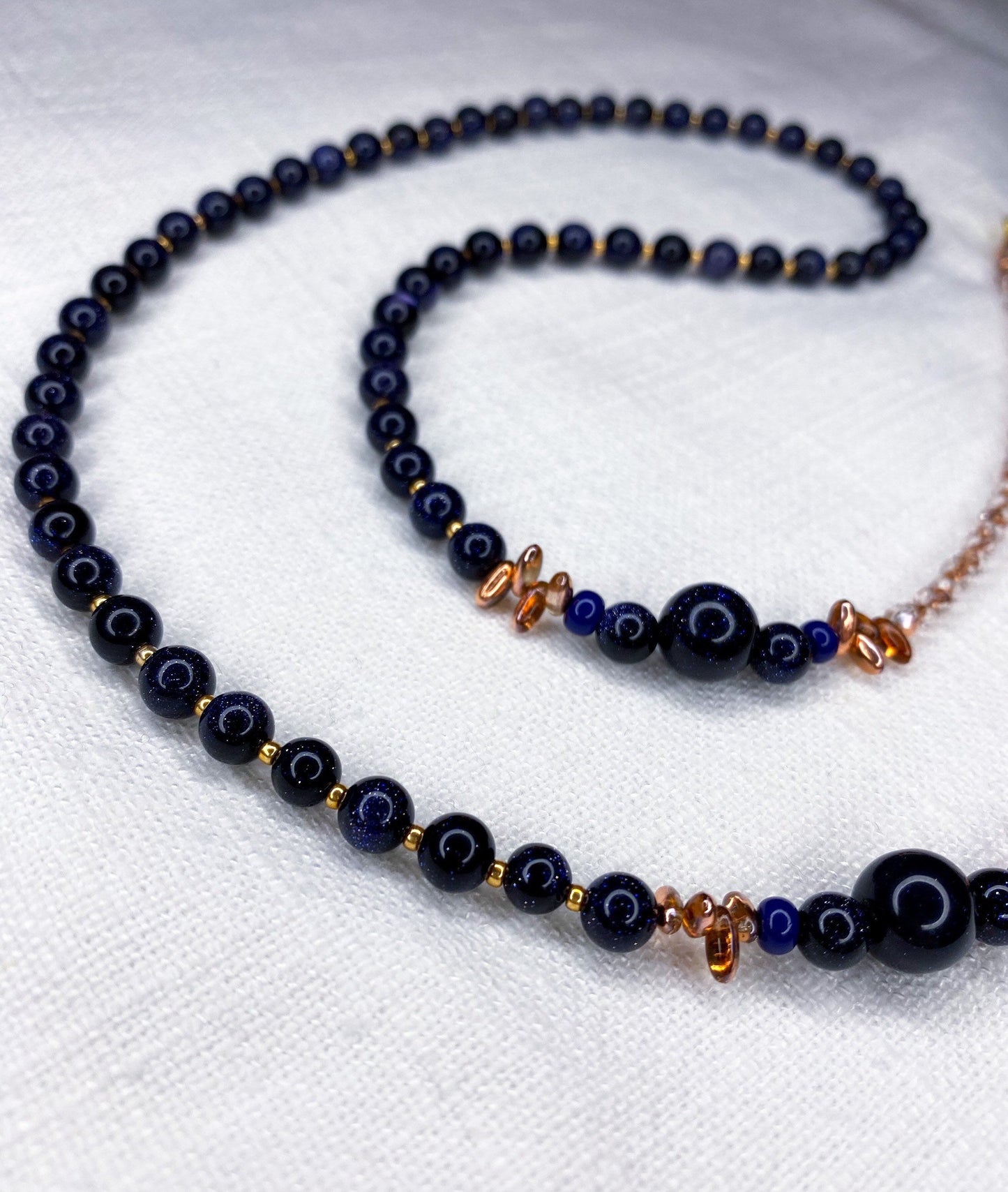 Glasses & face mask chain "Deep Blue"