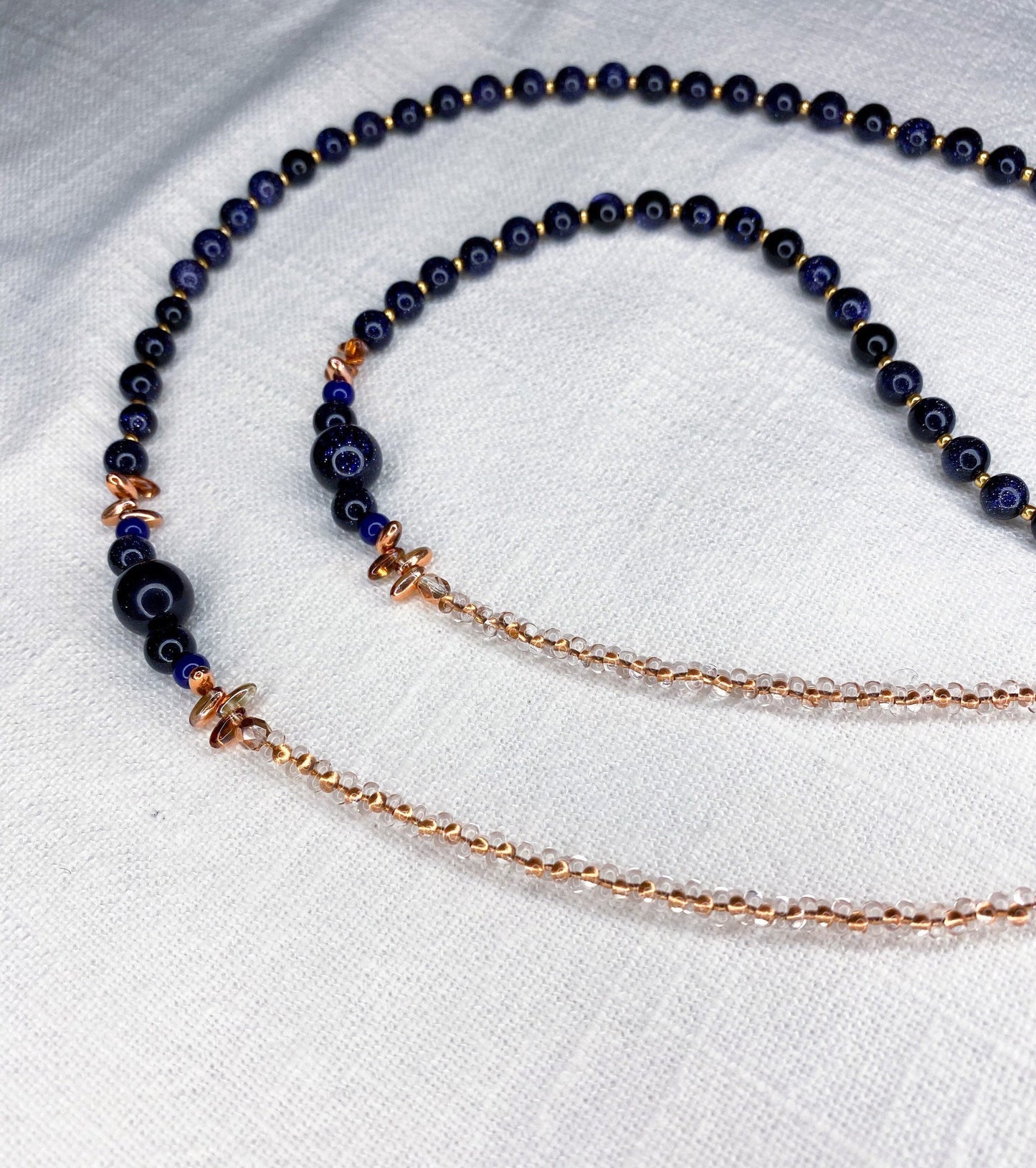 Glasses & face mask chain "Deep Blue"