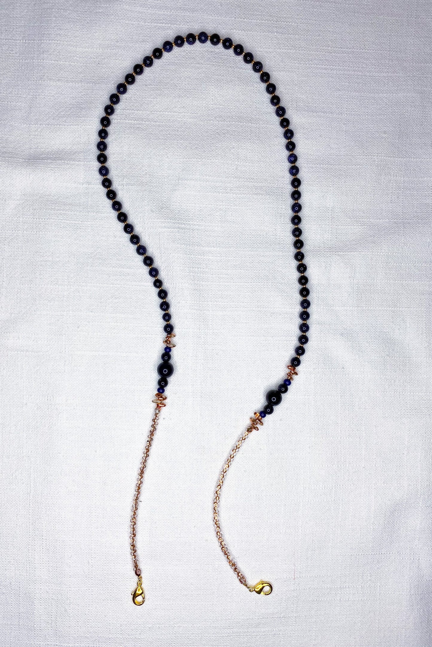 Glasses & face mask chain "Deep Blue"