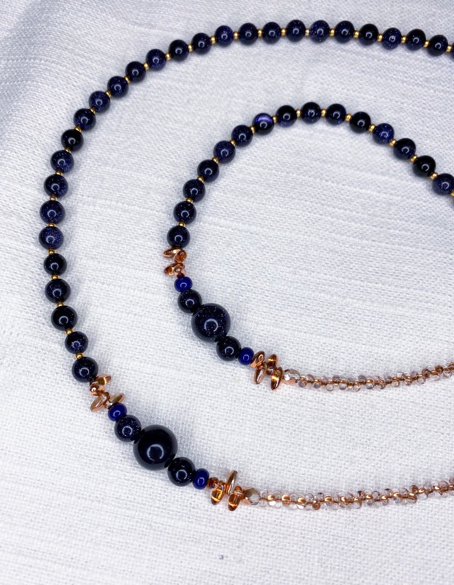 Glasses & face mask chain "Deep Blue"