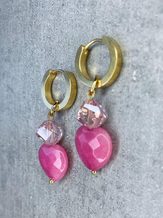 Earrings "Berry Hearts" - 1 pair