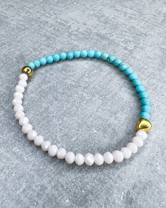 Healing Stone Bracelet, "Magnesite & Jade"