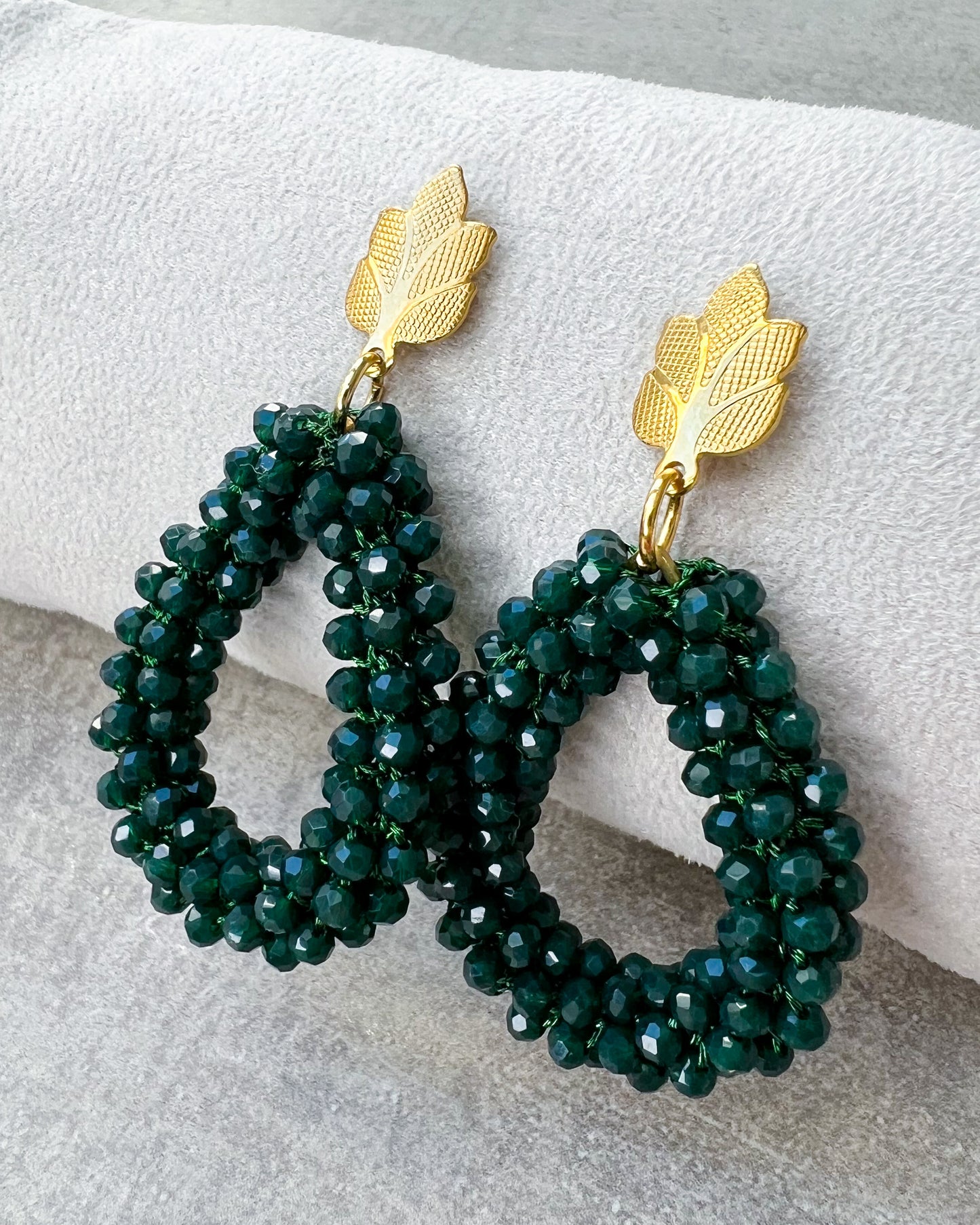 Ornament earrings "Orange Leaves" - 1 pair