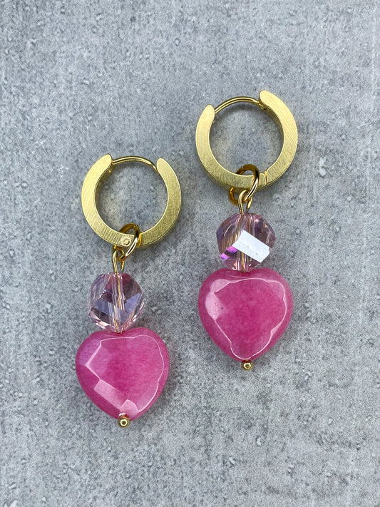 Earrings "Berry Hearts" - 1 pair