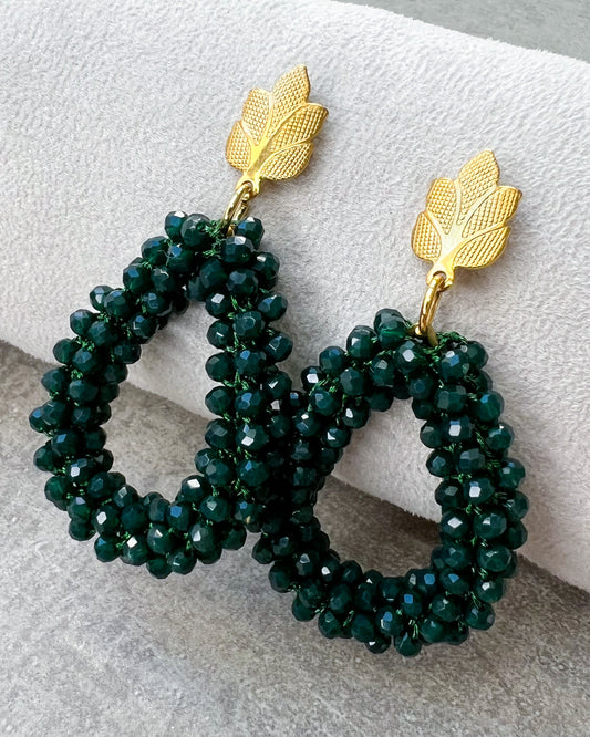 Ornament earrings "Orange Leaves" - 1 pair
