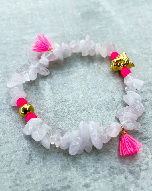 Healing Stone Bracelet "Rose Quartz Pink Panther"